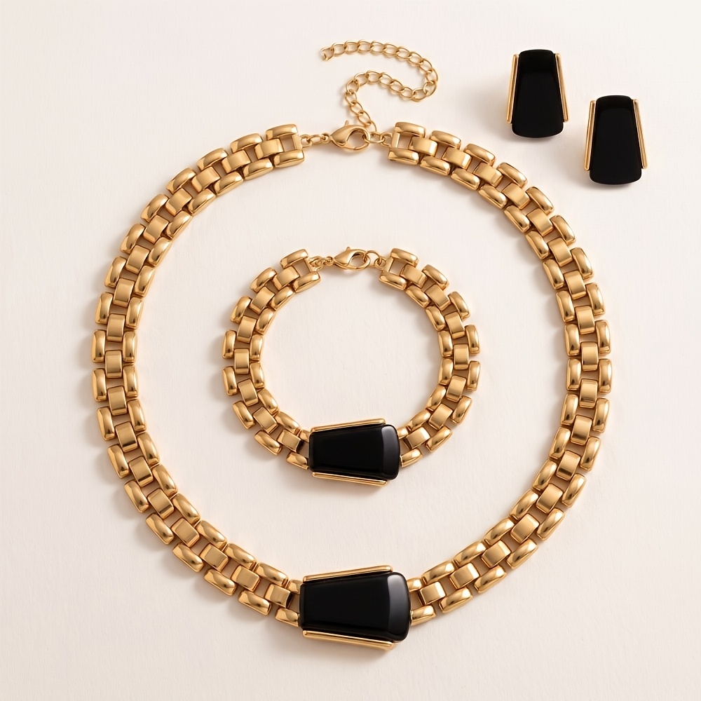 4pc Western Luxury Style Necklace, Bracelet & Earrings Set